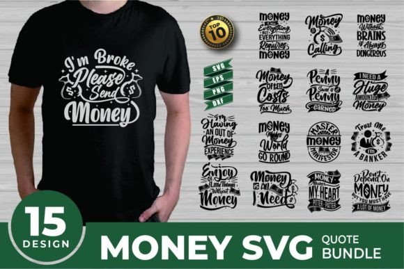 Money Quote SVG Bundle for Real Embroidery Projects